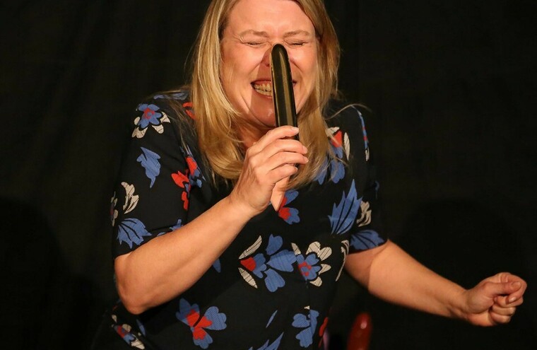 Debbie Bird on stage.