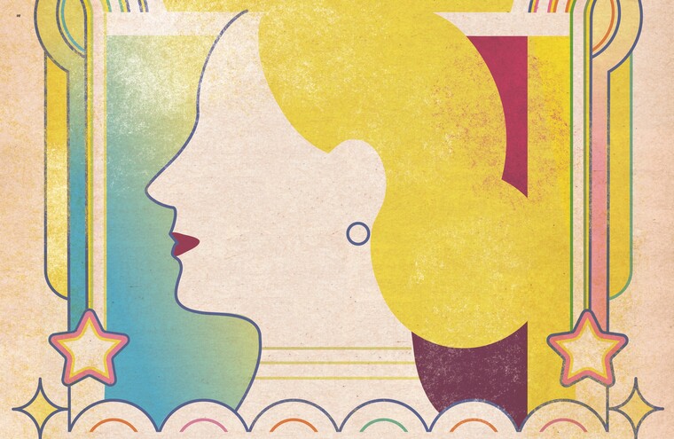 An illustration of the side profile of Eva Peron