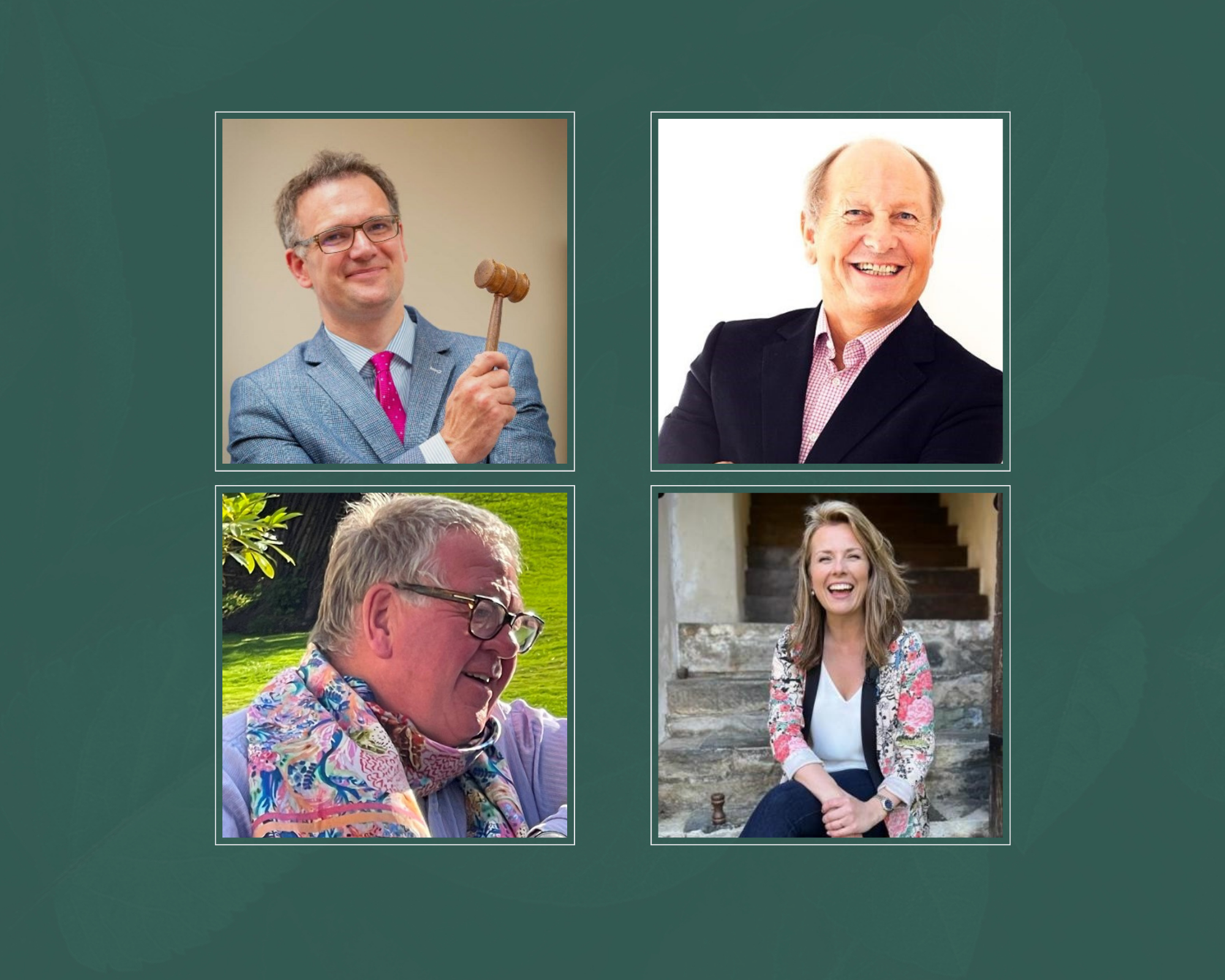 Headshots of Charles Hanson, Charlie Ross, Philip Serrell and Christina Trevanion